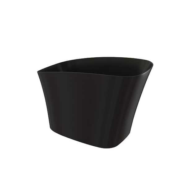 51.18 in. x 28.94 in. Solid Surface Soaking Bathtub with Black Drain in Matte Black Durable Construction