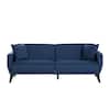 BELLONA Flexy 78.7 in. Blue Polyester 3-Seater Twin Sleeper Sofa Bed ...