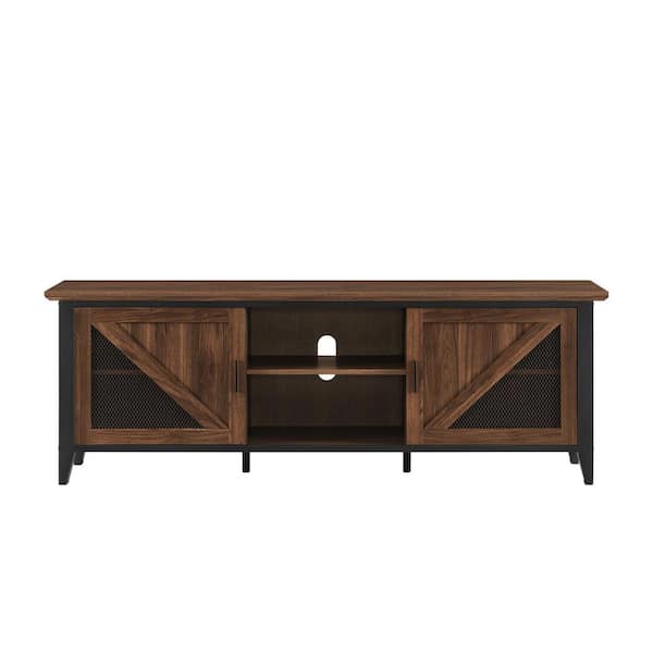 KINWELL 70 in. Dark Brown TV Stand Fits TV's up to 65 in with Cable Management System and Multifunctional Storage and Shelf