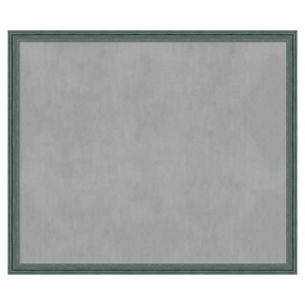 Amanti Art Upcycled Teal Grey 51 in. x 43 in Framed Magnetic Board