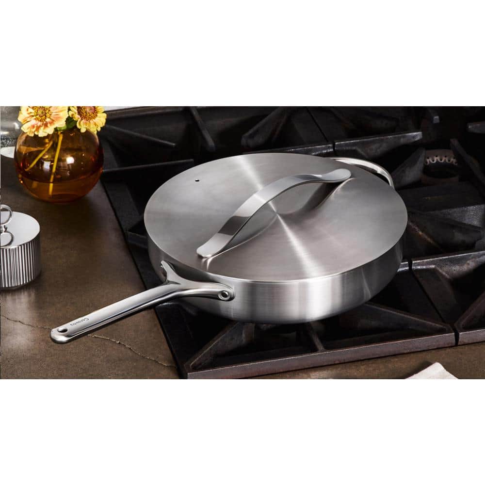 Silver 4.5qt Stainless Steel Non-Stick Sauté Pan with Lid
