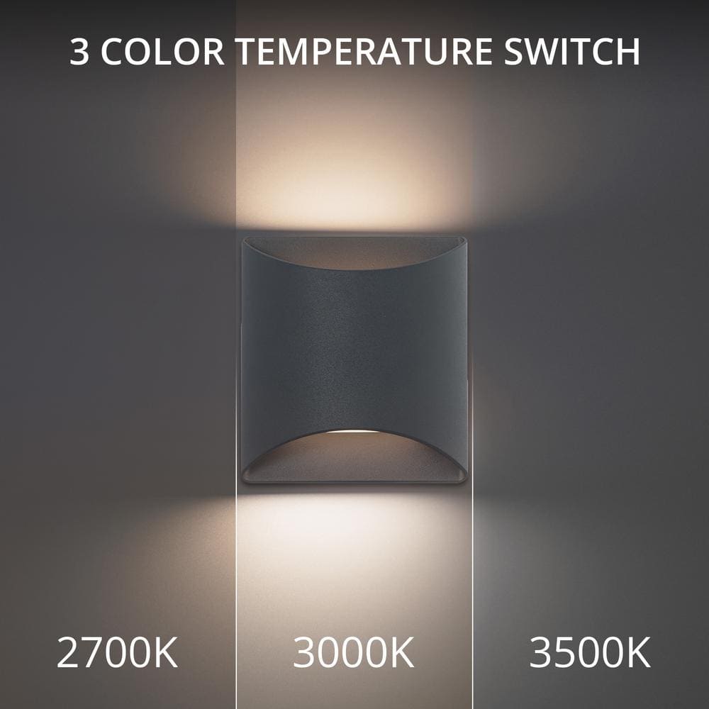 Black Dimmable LED Wall Sconce with Upward and Downward Illumination