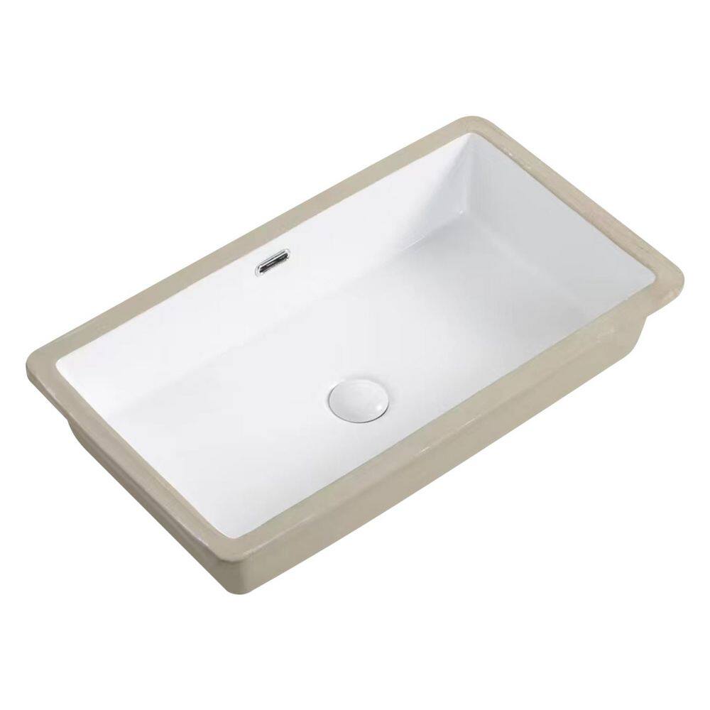 HE 27.56 in. X 15.75 in Undermount Rectangular Bathroom Sink in Milk White Ceramic price history on PriceWatchPro