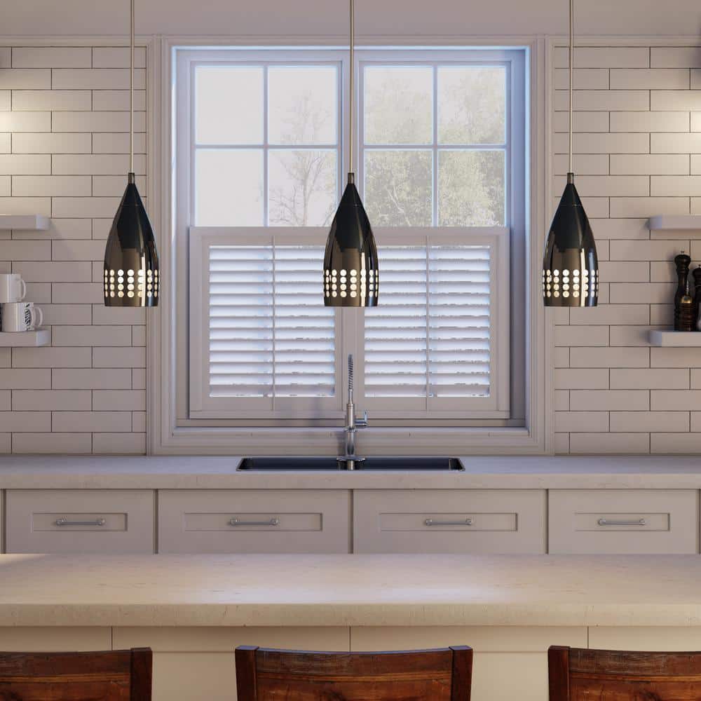 Sleek Modern Black Mini Pendant Light with Glass Shade