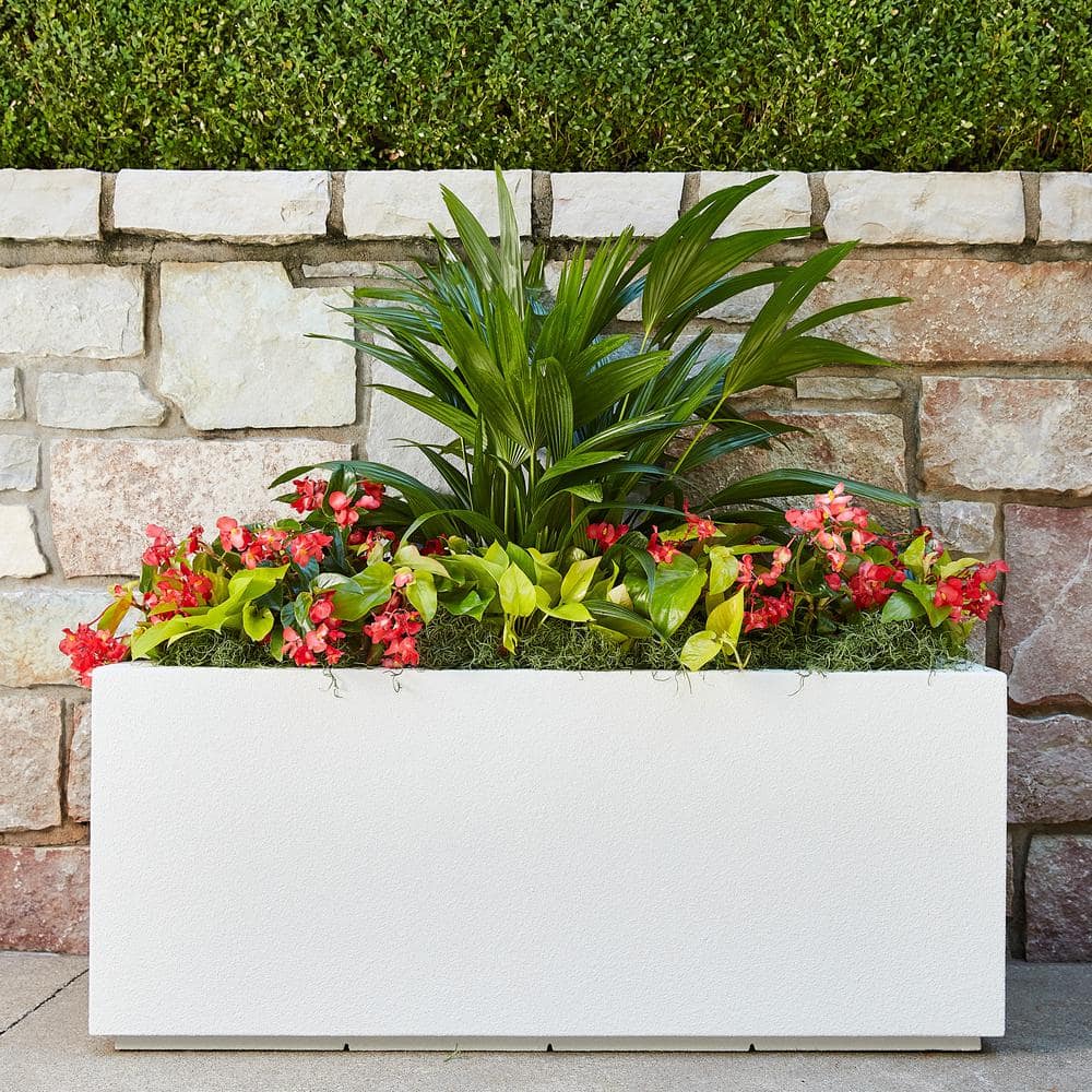 Modern Black Rectangular Trough Planter 46" L for Outdoor & Indoor