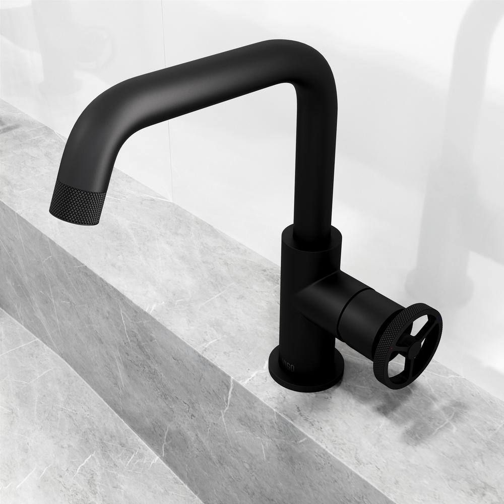 Cass 9'' High Aerodynamic Wheel Handle Matte Black Bathroom Faucet