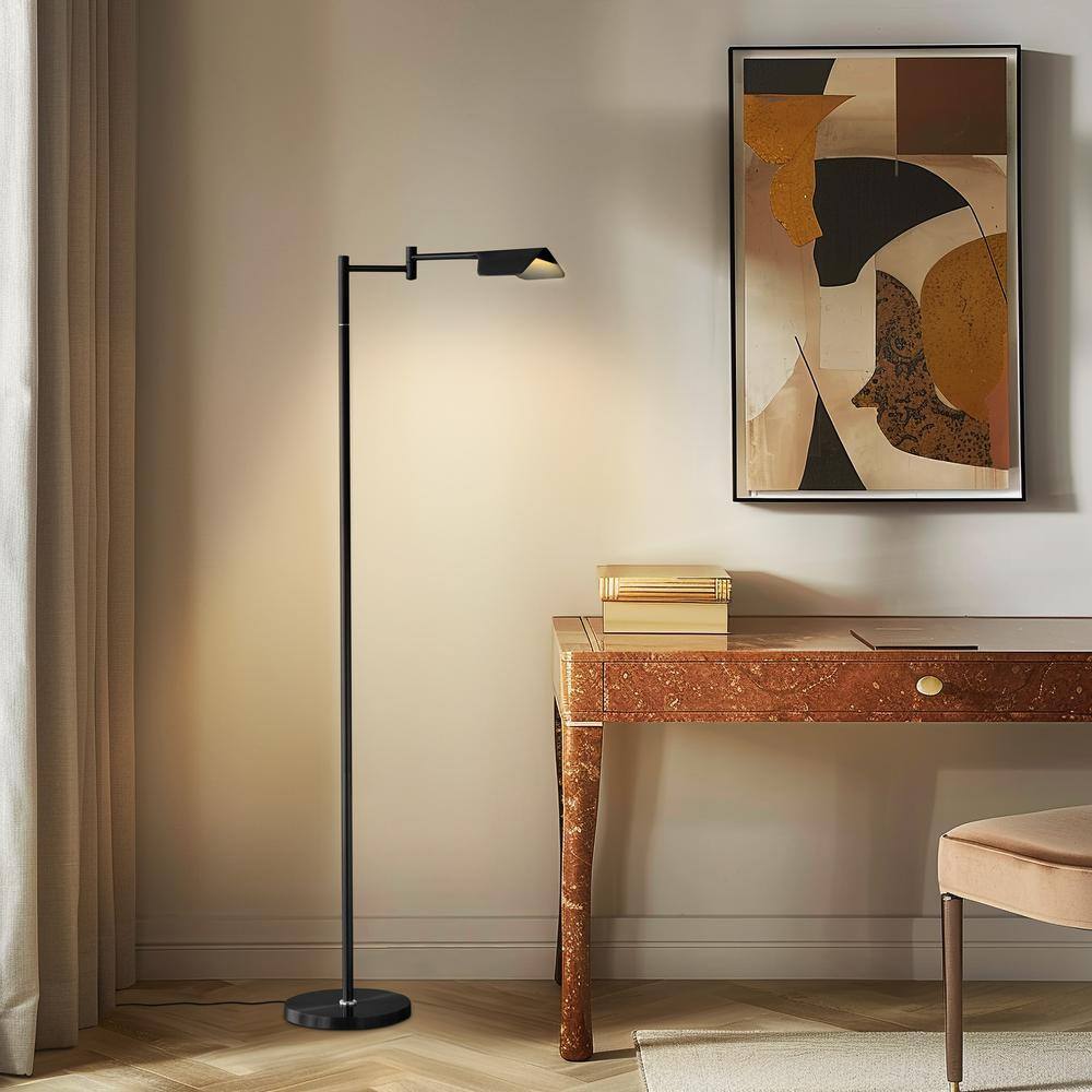 Black Adjustable 3-Way LED Task Floor Lamp