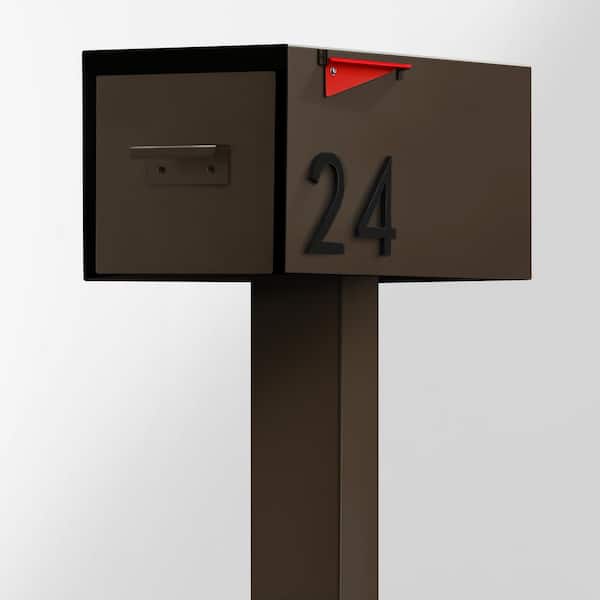 POST & PORCH Malone Post Mounted Mailbox malone-brown - The Home Depot