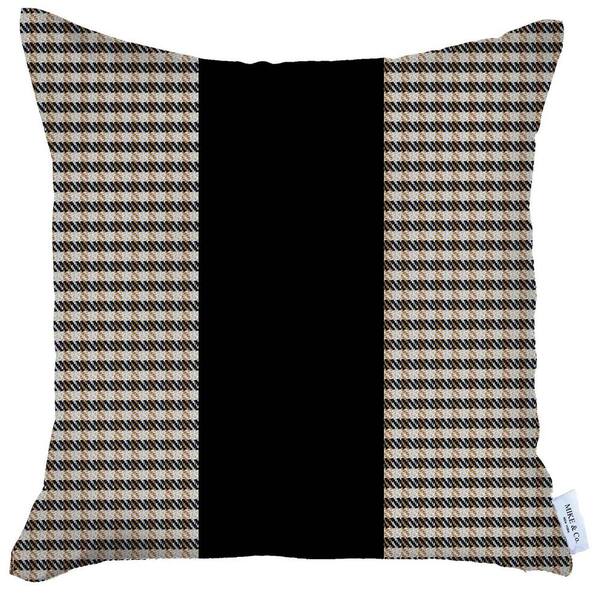 MIKE & Co. NEW YORK Bohemian Handmade Jacquard Black and Brown Square  Houndstooth 18 in. x 18 in. Throw Pillow 50-947-04-5 - The Home Depot