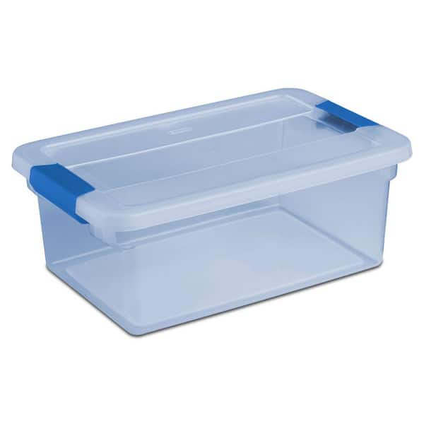 Sterilite ClearView Latch 15 Qt. Plastic Storage Container Bin, Blue (36-Pack)