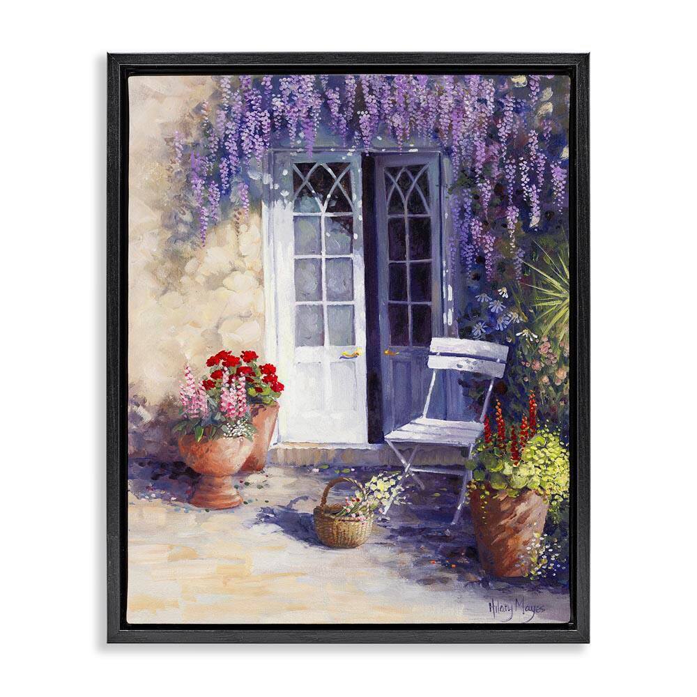 Blooming Lavender Doorway by Hilary Mayes Black Floater Frame Architecture Graphic Art Print 31 in. x 25 in. price history on PriceWatchPro