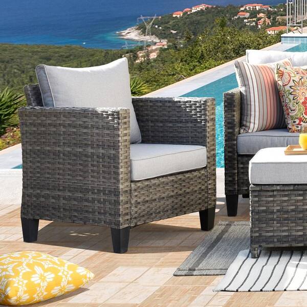 Room & Board | Modern Outdoor Montego Cushions for Sofa in Pelham Smoke Grey - Stain-Resistant Fabric