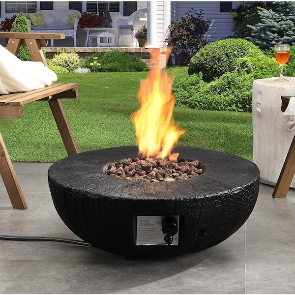 28 In X 10 H Round Exterior Faux, Faux Stone Outdoor Fireplaces