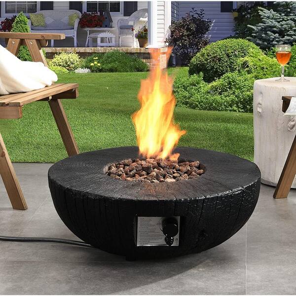 round black propane fire pit