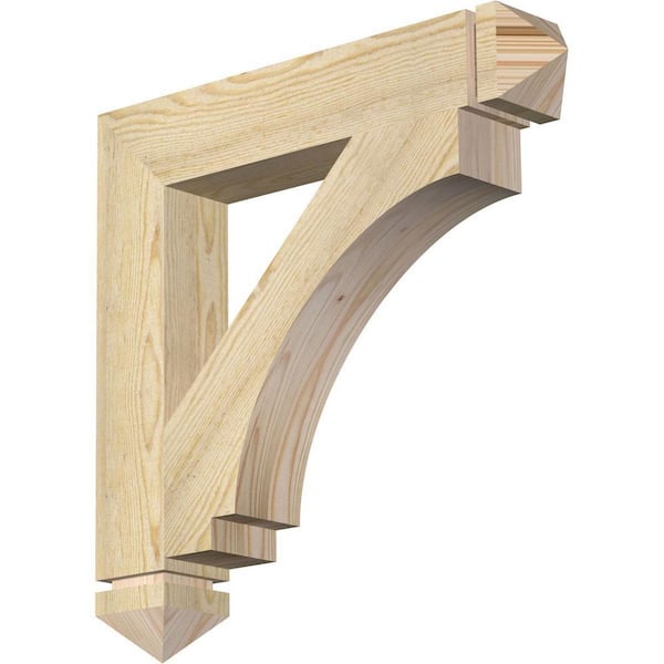 Ekena Millwork 4 in. x 24 in. x 24 in. Douglas Fir Imperial Arts and Crafts Rough Sawn Bracket