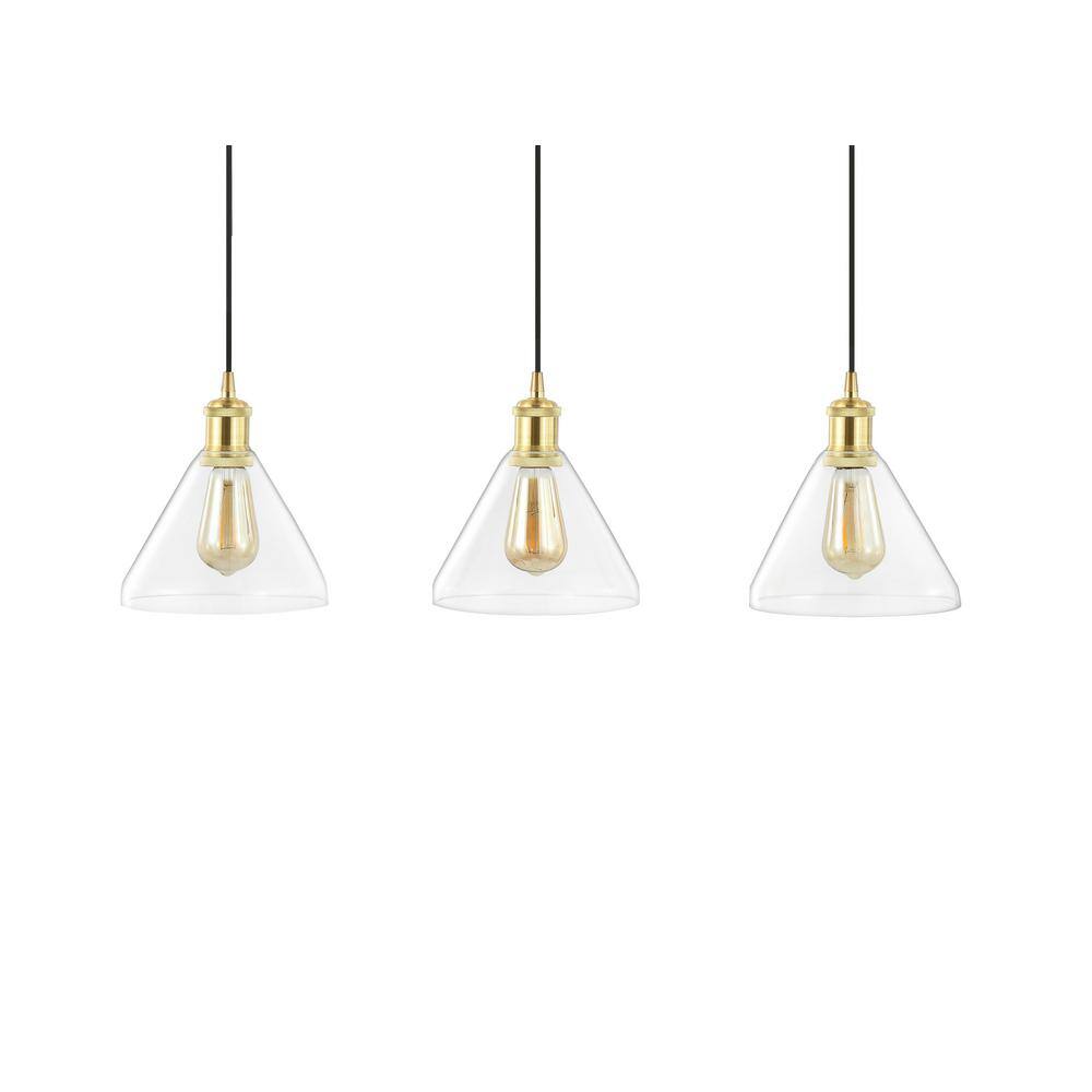Kiawah Island Brushed Gold 30.5" LED Linear Pendant with Clear Glass