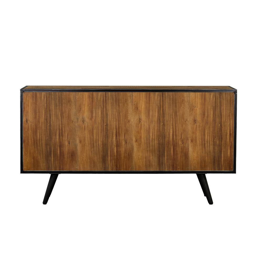 Cusco Antique Acacia Brown Rustic Buffet Cabinet with Metal Legs
