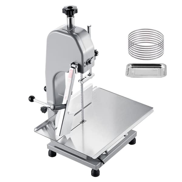 Commercial Electric Meat Bandsaw, 1,100 W Bone Cutting Machine, Adjustable Cutting Thickness, Includes 7-Blades