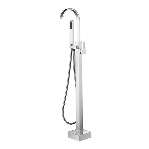 Jade Bath Casey Single-Handle Floor-Mounted Roman Tub Faucet with Hand Shower and Easy Install Box in Polished Chrome