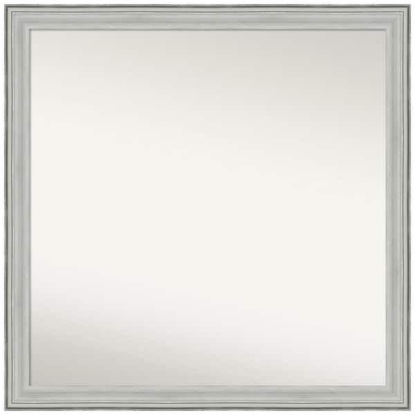 Amanti Art Bel Volto Silver 29 in. W x 29 in. H Square Non-Beveled Wood Framed Wall Mirror in Silver