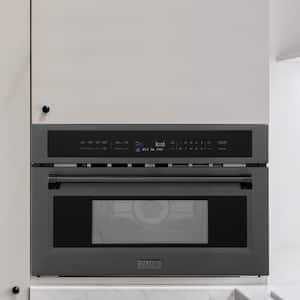 30 in. 1000-Watt Built-In Microwave Oven in Black Stainless Steel