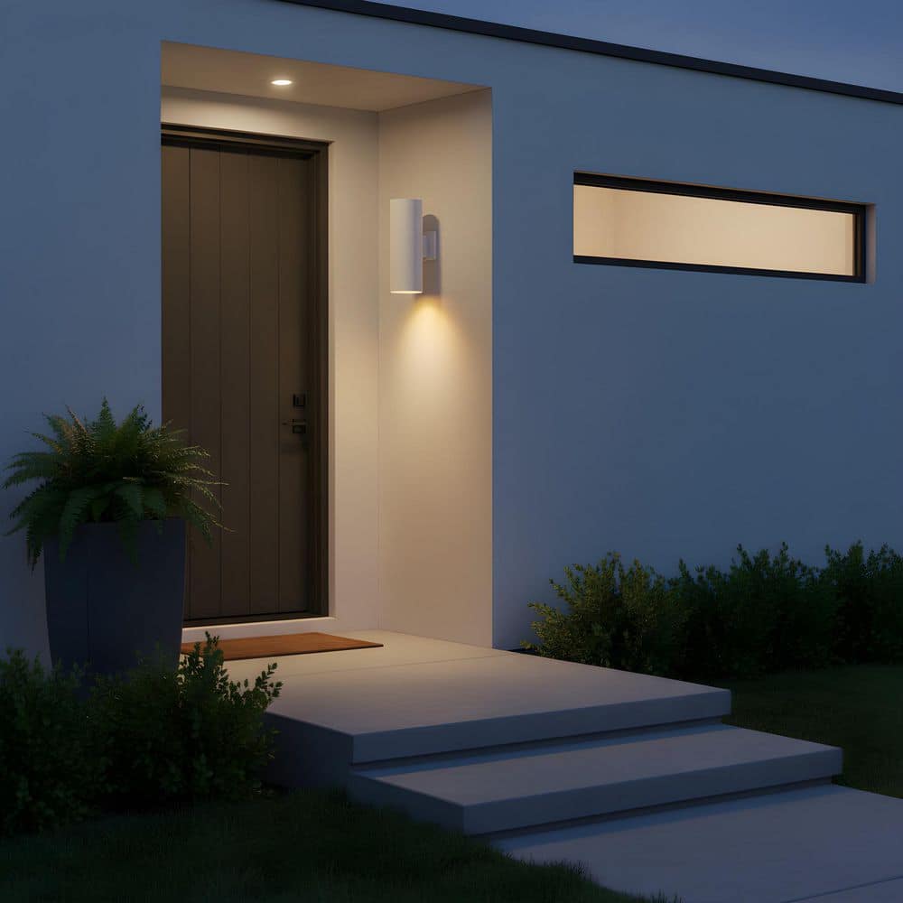 Outdoor Cylinders Medium 2-Light Textured White StoneStrong Outdoor Wall Lantern price history on PriceWatchPro
