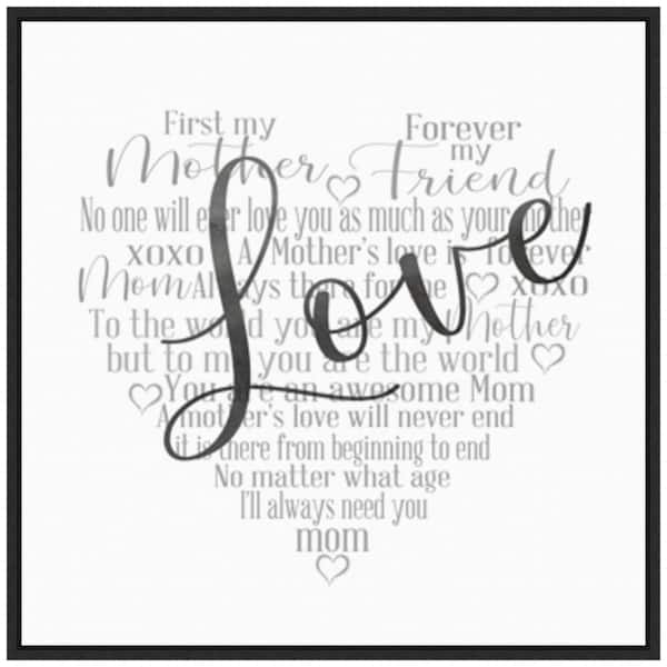 Amanti Art 22 in. Mother's Day Heart Love Valentine's Day Holiday Framed Canvas Wall Art
