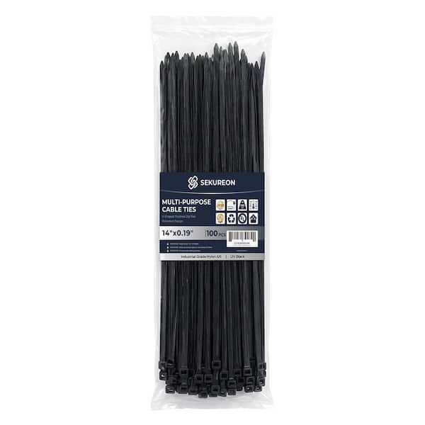 SEKUREON 14 in. Zip Ties Double Sided Toothed 100 lbs. Tensile