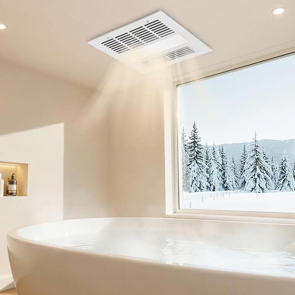 80-90-110 CFM Bathroom Exhaust Fan with Light and Heater, 1500-Watt Bathroom Vent Premium DC Motor Ceiling Fan