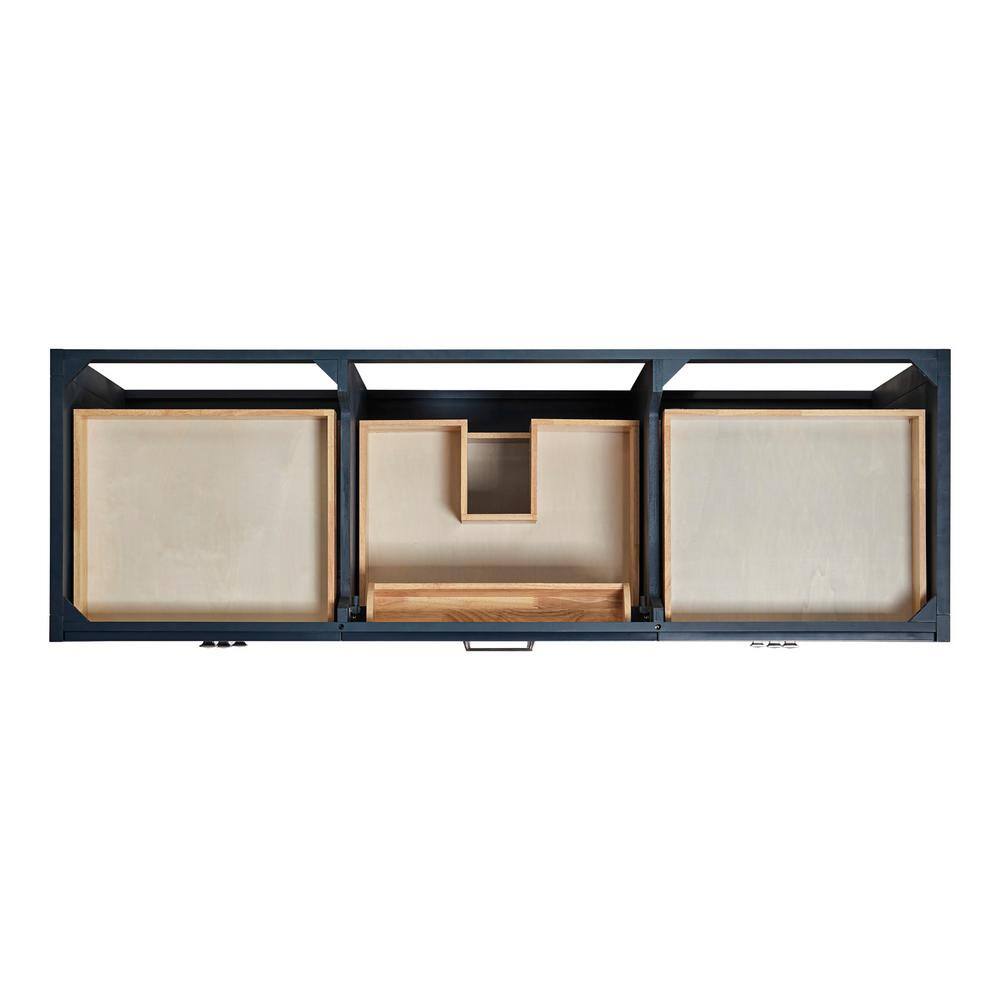 Monroe Midnight Blue 66" Freestanding Wood Bath Vanity Cabinet