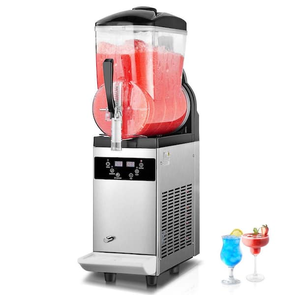 Commercial Slushy Machine, 406 oz Single Tank Black Drink Maker, Stainless Steel Margarita Smoothie Snow Cone Machine