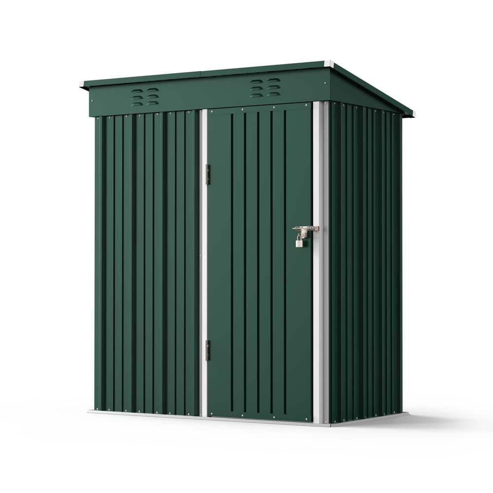 5 ft. W x 3 ft. D Green Outdoor Storage Metal Shed with Double Lockable Doors for Backyard, Garden and Patio Use price history on PriceWatchPro