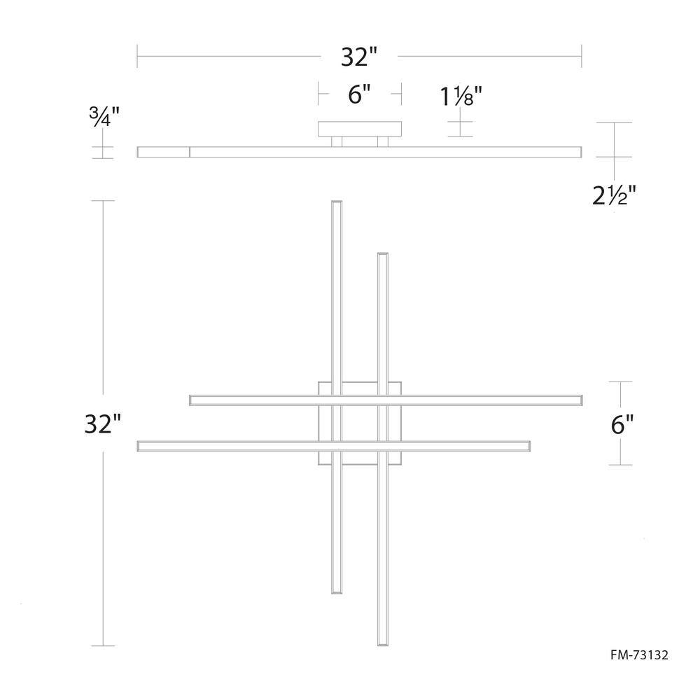 Parallax Chrome 32" Modern LED Flush Mount with Tri-CCT Technology
