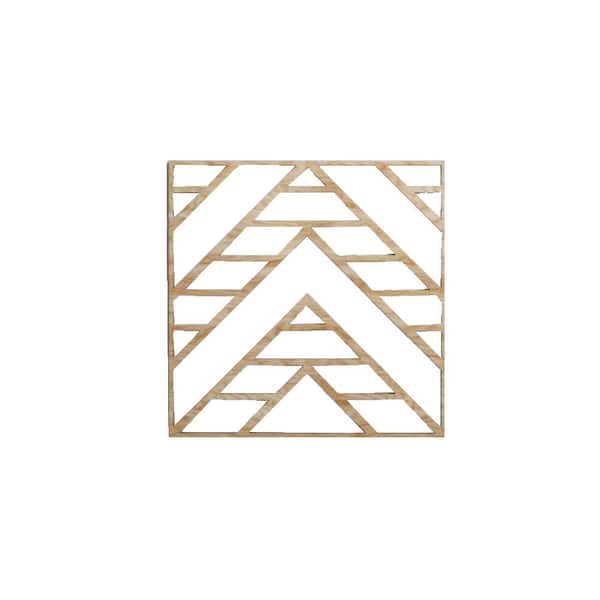 Ekena Millwork 7-3/8" x 7-3/8" x 1/4" Extra Small Gilcrest Decorative Fretwork Wood Wall Panels, Red Oak (20-Pack)