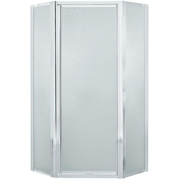 Sterling Intrigue 38 in. W x 72 in. H Neo Angle Pivot Framed Corner Shower Enclosure in Silver
