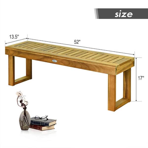 52 in. Acacia Wood Teak Outdoor Bench