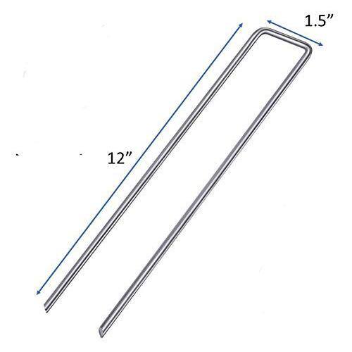 12-Inch Galvanized Steel Landscape Staples, 50-Pack