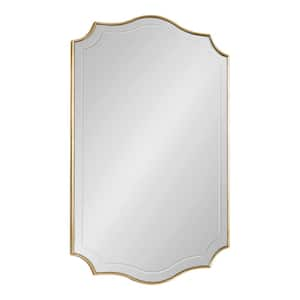 Hollyn 24.02 in. W x 35.98 in. H Gold Scalloped Traditional Framed Decorative Wall Mirror