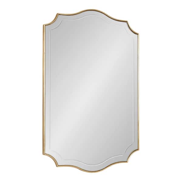 Hollyn 24.02 in. W x 35.98 in. H Gold Scalloped Traditional Framed Decorative Wall Mirror