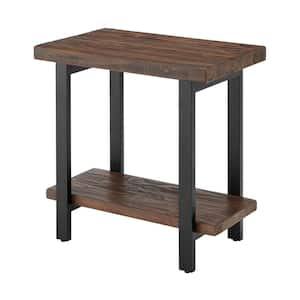 12 in. Square Black 27 in. Tall Square Wood End Table with Drawer and Shelf  VTTFT0099BK - The Home Depot