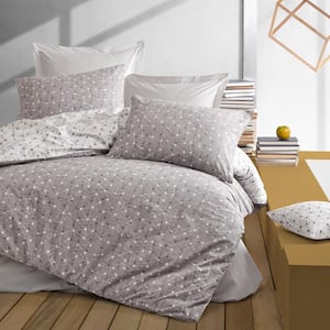 Gray Connections Duvet Cover Set, Full Size Duvet Cover, 1 Duvet Cover, 1 Fitted Sheet and 2 Pillowcases, Iron Safe