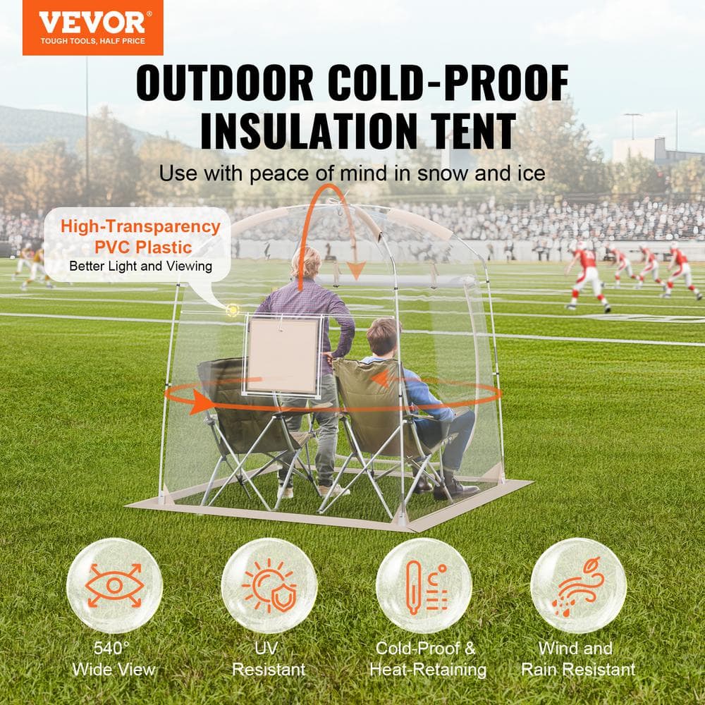 4-Person Clear PVC Camping Bubble Tent with Carry Bag