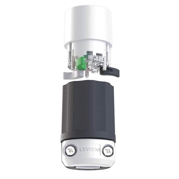 Black & White Lever Edge 15 Amp 125 Volt Straight Blade Connector, NEMA 5-15R, 2P, 3W, Industrial Grade 5269E-BX