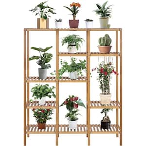 55.5 in. Tall Indoor/Outdoor Bamboo Wood Plant Stand (5-Tier)