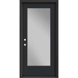 Performance Door System 36 in. x 80 in. VG Full Lite Right-Hand Inswing Clear Black Smooth Fiberglass Prehung Front Door