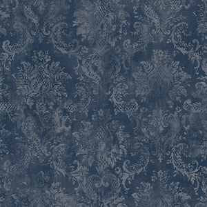 Canvas Damask Vinyl Roll Wallpaper (Covers 55 sq. ft.)