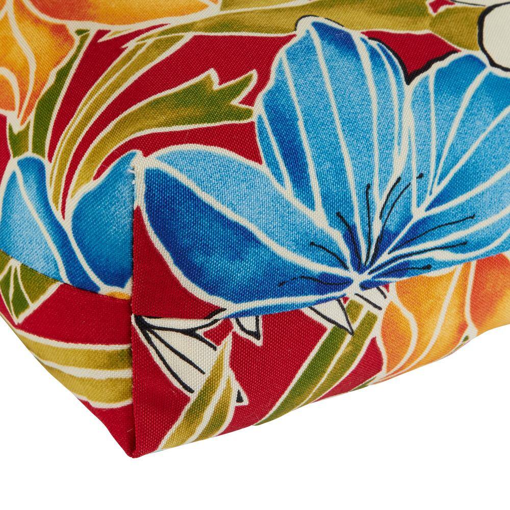 Aloha Red Floral High Back Chair Cushions Set of 2
