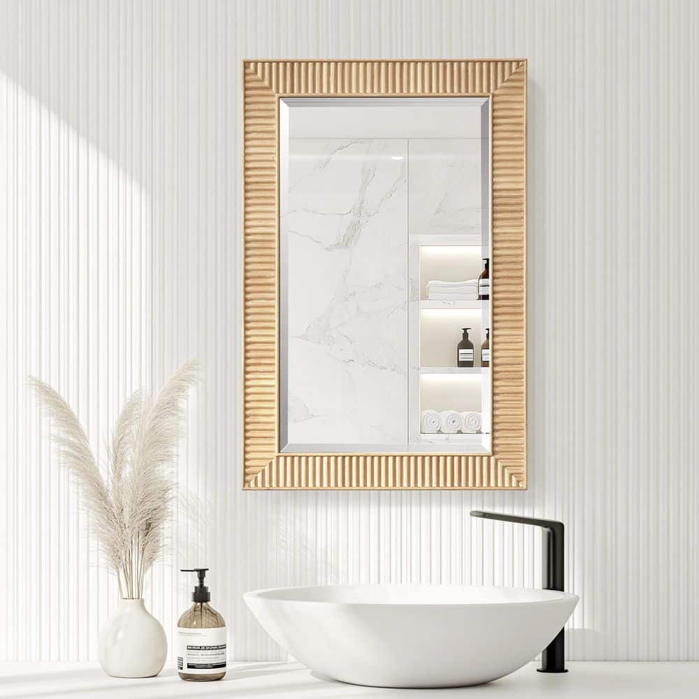 Bangalore 18.5 in. W x 28 in. H Rectangular Wood Framed Medicine Cabinet with Mirror price history on PriceWatchPro
