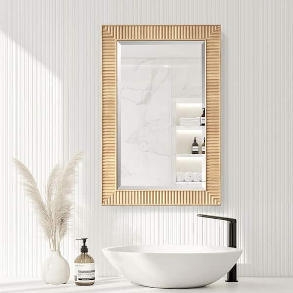 Bangalore 18.5 in. W x 28 in. H Rectangular Wood Framed Medicine Cabinet with Mirror