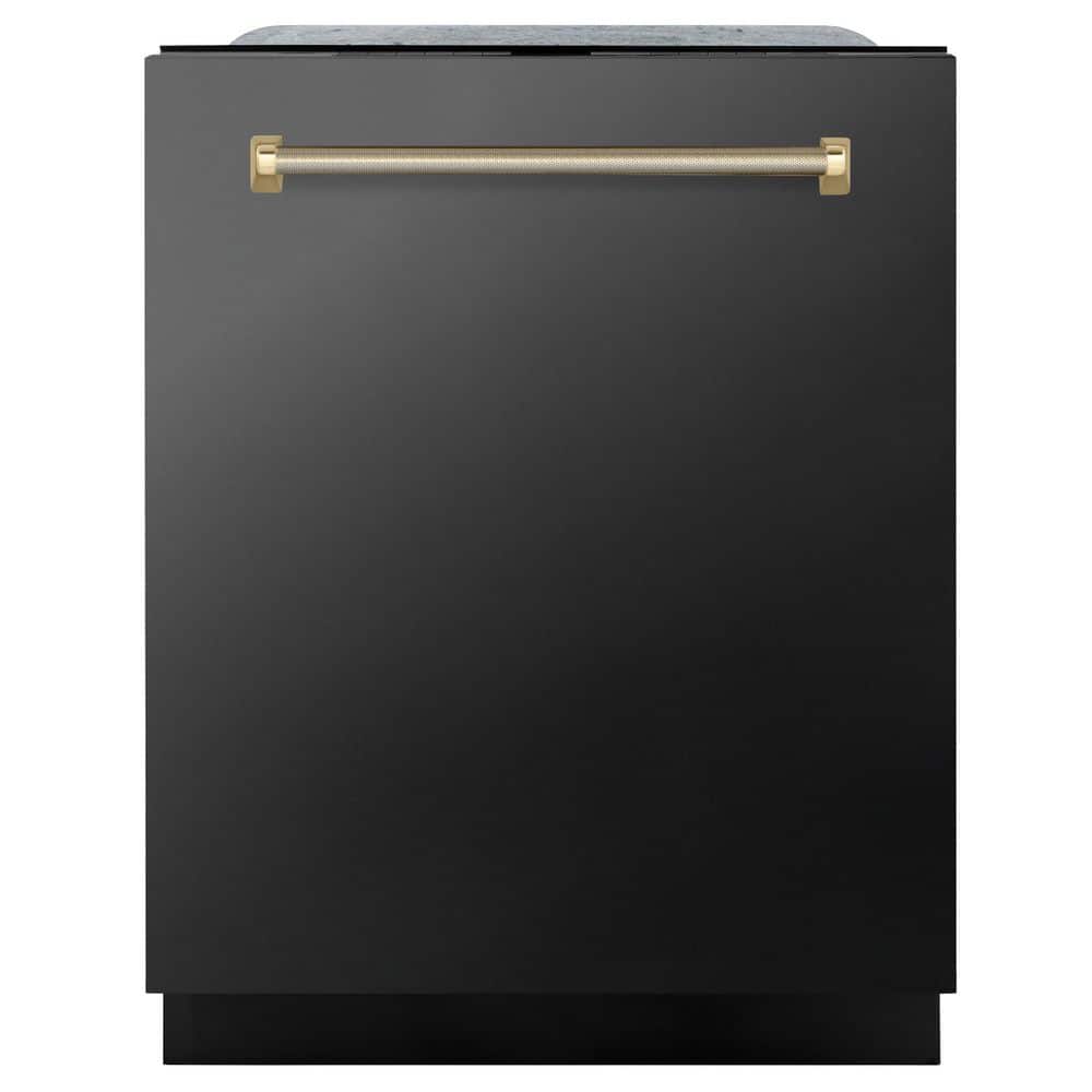 Autograph 24 in. Monument 3rd Rack Top Touch Control Dishwasher in Black Stainless Steel and Gold Helix Handle, 45dBa